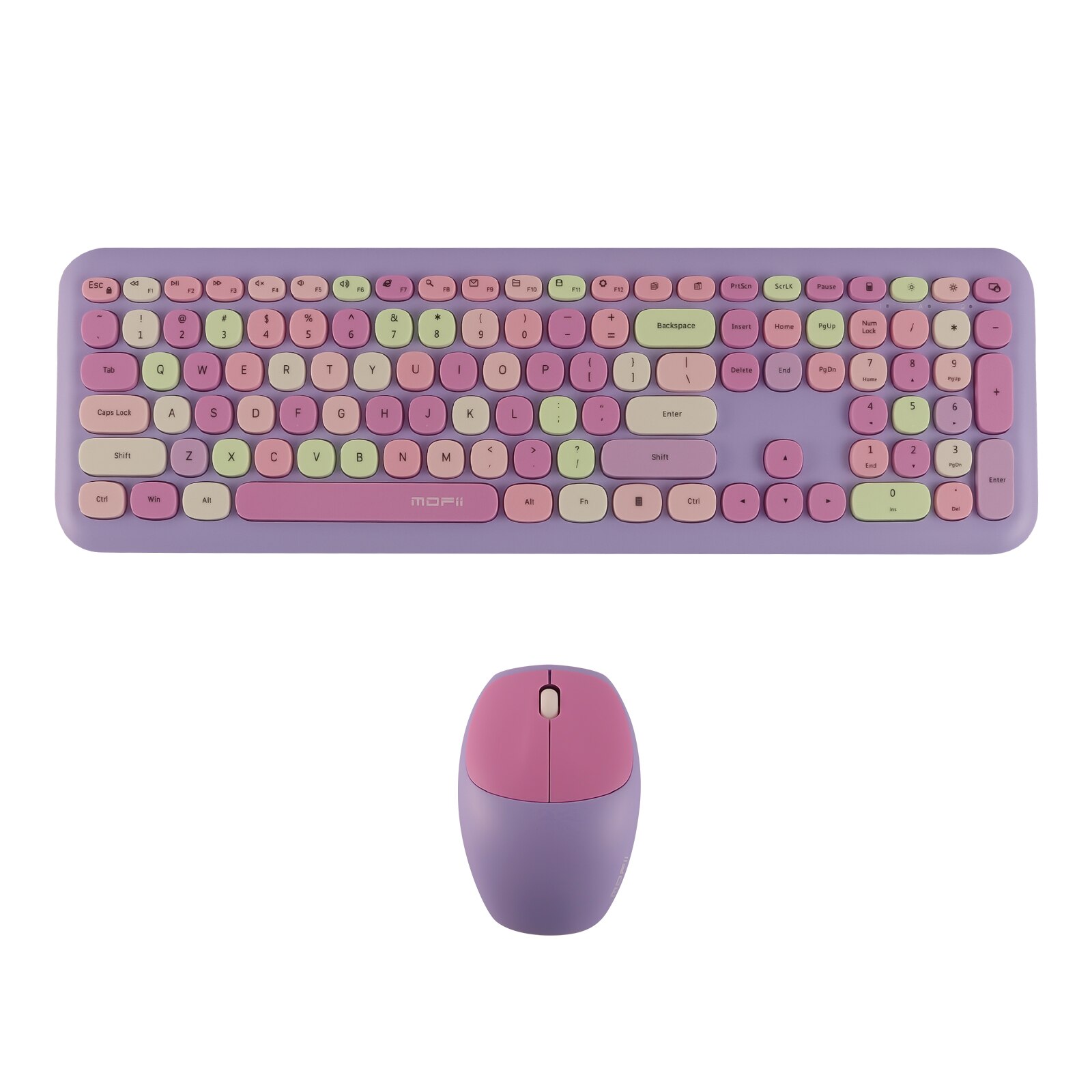2.4G Wireless Keyboard and Mouse 110 Key Colorful Keyboard Mouse Combo Gaming keyboard Mouse Set For Desktop PC Laptop: Purple