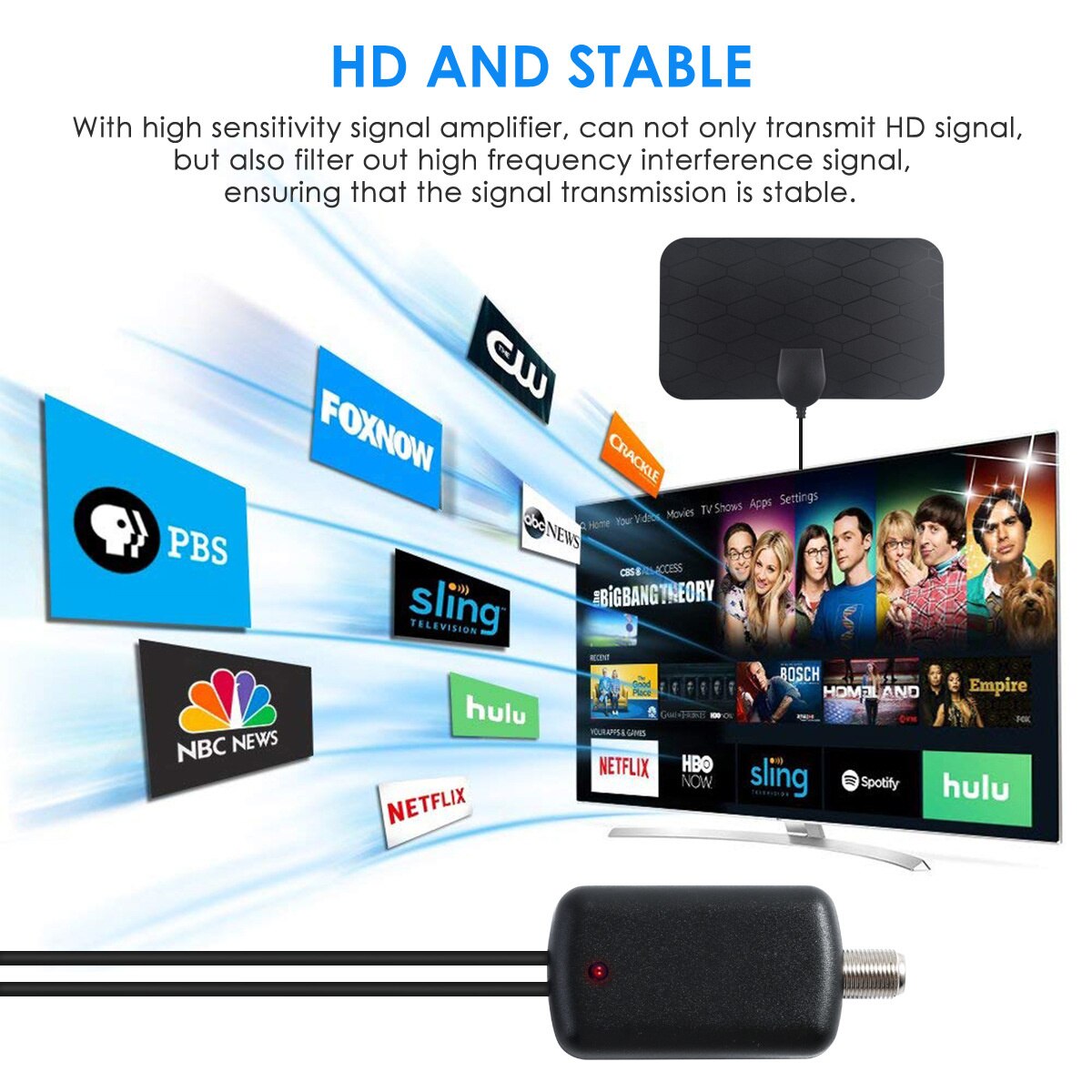 indoor digital TV antenna ground wave Mini HDTV antenna hdtv-t2 antenna