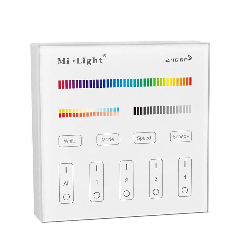 Ac90-240v- panel følsom rørende fjernbetjening til enkeltfarvet cct rgb rgbw rgb + cct led strip lys 4 zone