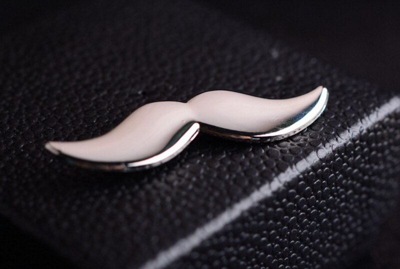 Gtglad 1 stuk Snor Vorm Metalen Dasspeld voor Mannen Slanke Skinny Clip voor Banden Wedding kleine: Silver