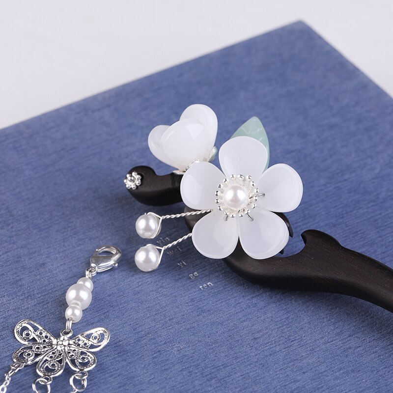 Chinese Hairpins Clips Tassel Flower Pearls Chopsticks Hair Sticks Wooden Hair Forks Jewelry for Women Hair Styling FORSEVEN