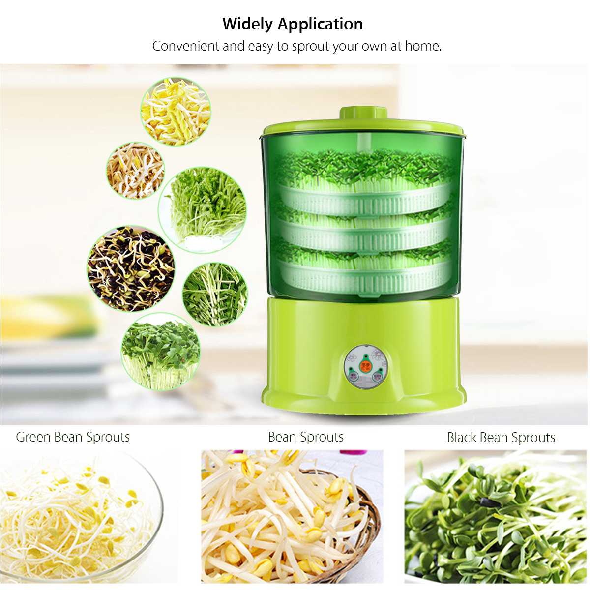 220V Intelligent 3 Layer large capacity Bean Sprouts Machine 3 Mode Automatic Thermostat Green Seeds Growing Tool Bean Machine