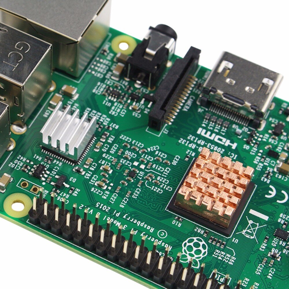 Raspberry Pi 3 Heat Sink Kits Copper Aluminum Heatsink Radiator Cooler Kit for Raspberry Pi 3B+ Plus 2 Heatsinks 12 PCS/LOT