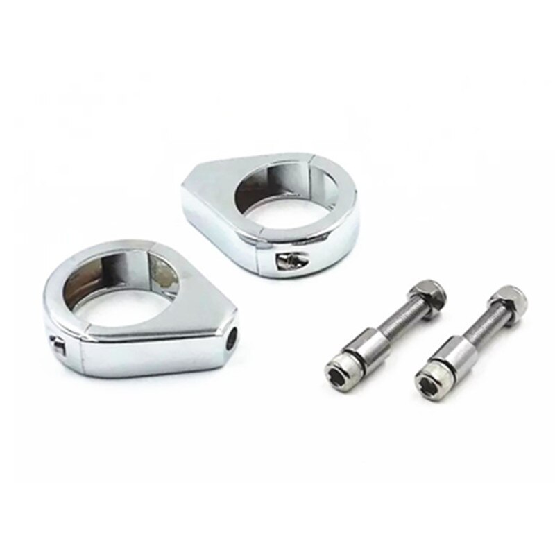 39mm 41mm Motorrad Blinker Licht Halterung Halfter Halterung Chrom Anzeige für Harley Davidsion für Umzug Gabel Schellen: 41mm silbrig