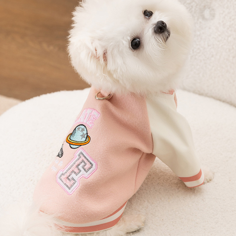 Vestes de Baseball pour animaux de compagnie, motif planète, vêtements pour chiens, petit et moyen chat, manteau Teddy, chiot, vêtements de printemps, sweat à capuche pour animaux de compagnie