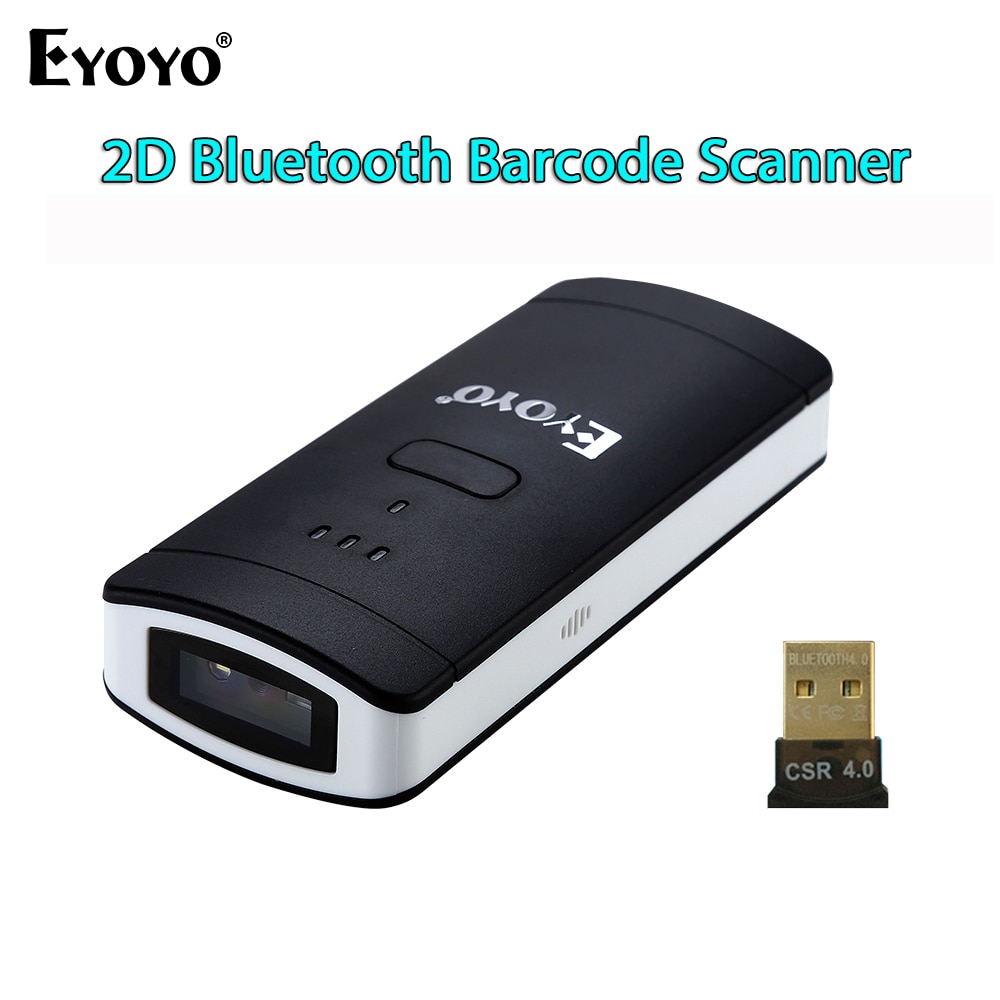 Eyoyo EY-002S sem fio bluetooth 2d scanner de código de barras pdf417 datamatrix qr leitor de código para andriod ios bolso mini 2d scanner