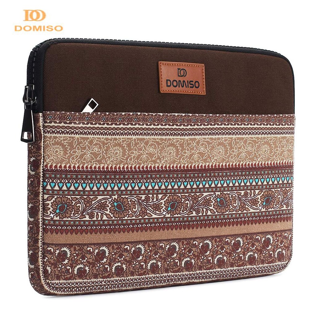 Domiso blomst stil stødsikker laptop sleeve taske til 10 " 11 " 13 " 13.3 " 14 " tommer macbook air/lenove/dell computertaske til kvinder: Brun / 11- tommer