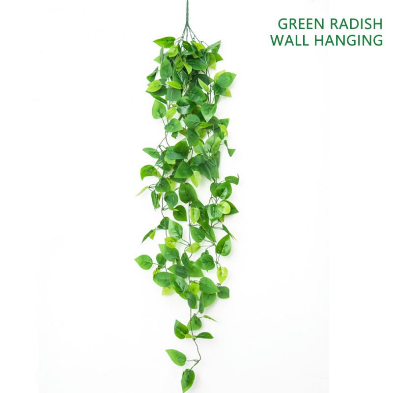 Simulation Green Plant Vine Green Radish Home Decoration Vine Leaves Chlorophytum Wall Hanging Eucalyptus Rattan Hanging Plant: A01
