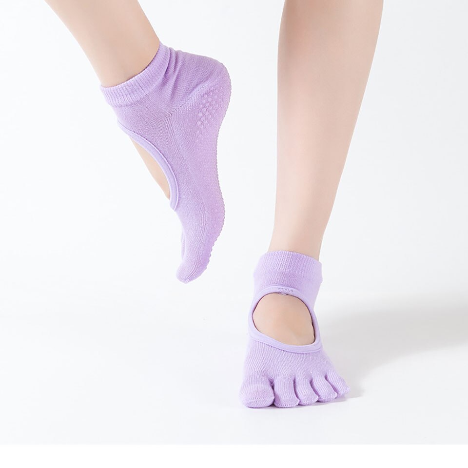 KoKossi-Calcetines de Yoga sin espalda para Ballet, cómodos y amigables con la piel, inofensivos, antideslizantes, de PVC, elásticos y duraderos, 1 par: 04