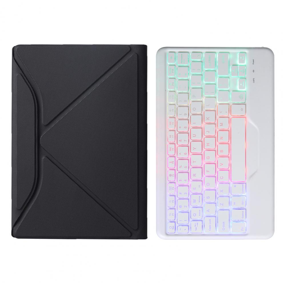 Voor Samsung Tab A8 SM-X205/X200 Tablet Keyboard Case Bluetooth-Compatibel Toetsenbord Case Afneembare Touchpad Volledige Beschermhoes: Black White A