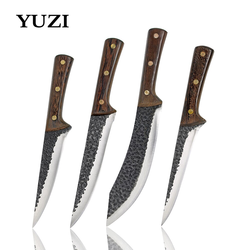 Butcher Kitchen Knives Set Handmade Forged Stainless Steel Chef Knife High Carbon Cleaver Boning Knife Meat Cutter with Cover