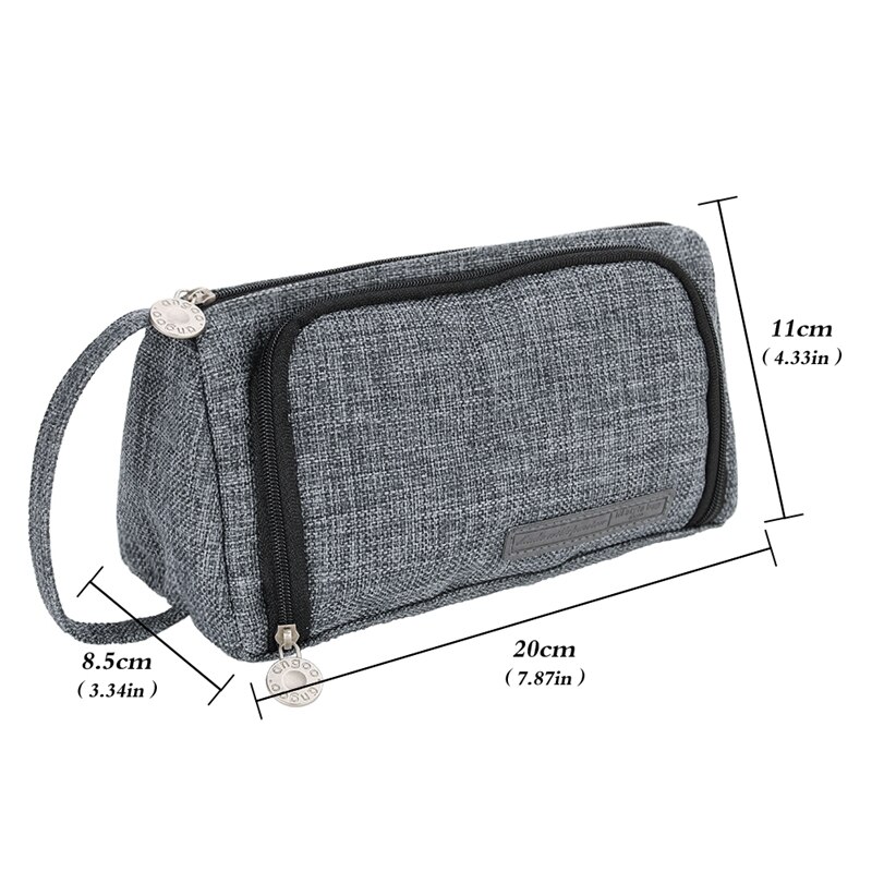JOZMMZEOOA 2 stuks pennenetui, corduroy, 19 x 7 x 6 cm, wasbaar, draagbaar, esthetisch, met praktische ritssluiting, voor studenten en tieners