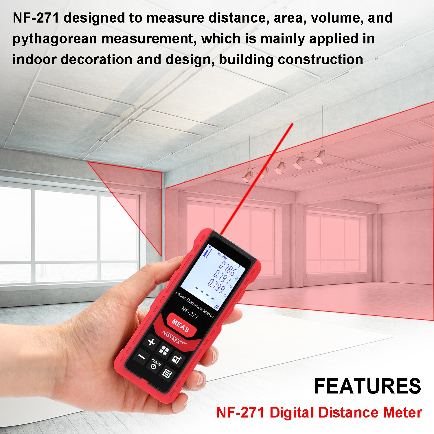 лазерный дальномер NF-271 70M Digital Distance Met... – Vicedeal