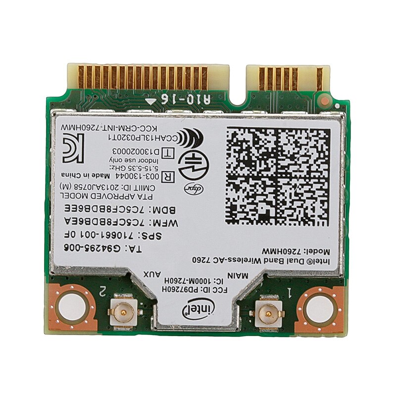 Scheda Dual Band wireless-ac 7260HMW Mini PCI-E BT4.0 per hp SPS 710661-001