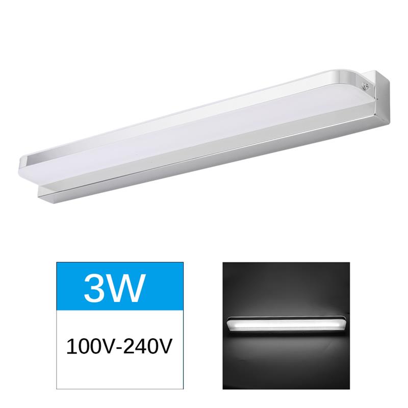 Moderne led spejllys 3w 9w 12w vægmonteret industriel væglampe badeværelseslys vandtæt akryl spejllys: Hvid / 12w 52cm
