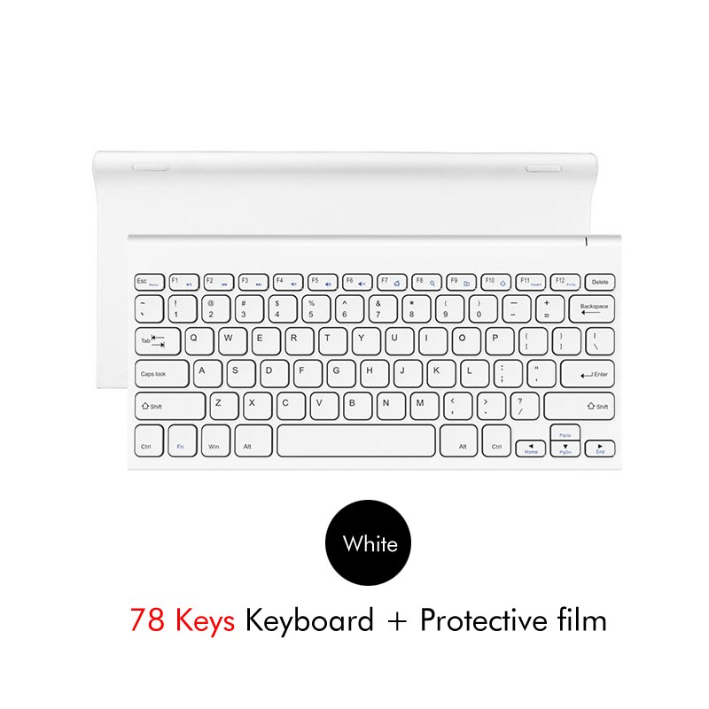 B.O.W 2.4Ghz Wireless Keyboard, 10 Keys Slim Matte Metal Ultra thin Rechargeable Full Size Keyboard Kits with Nano USB Receiver: White 78Keys