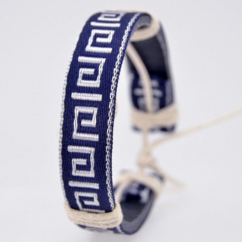 ABL093 (1), heldere Etnische Folk Bloem Katoen Linnen Armband Retro Handgemaakte Koord Borduren Hippie Vriendschap Wrap Armbanden Vrouwen