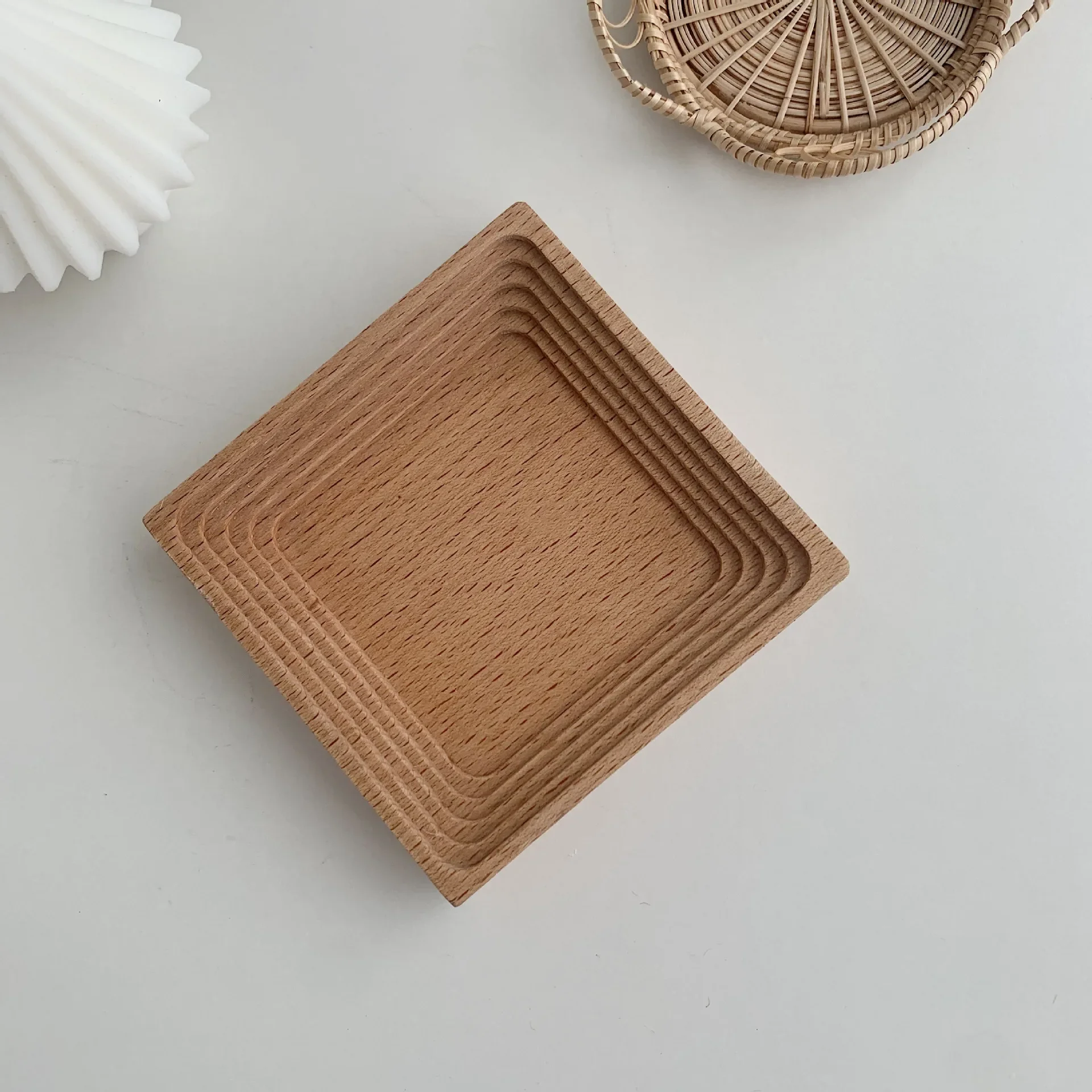 nordisch stil Buche Holz Hacken Block Brot Nachtisch Tablett Nicht-Unterhose Schneiden Bord Lagerung Organizer Küche Werkzeug Für Kuchen