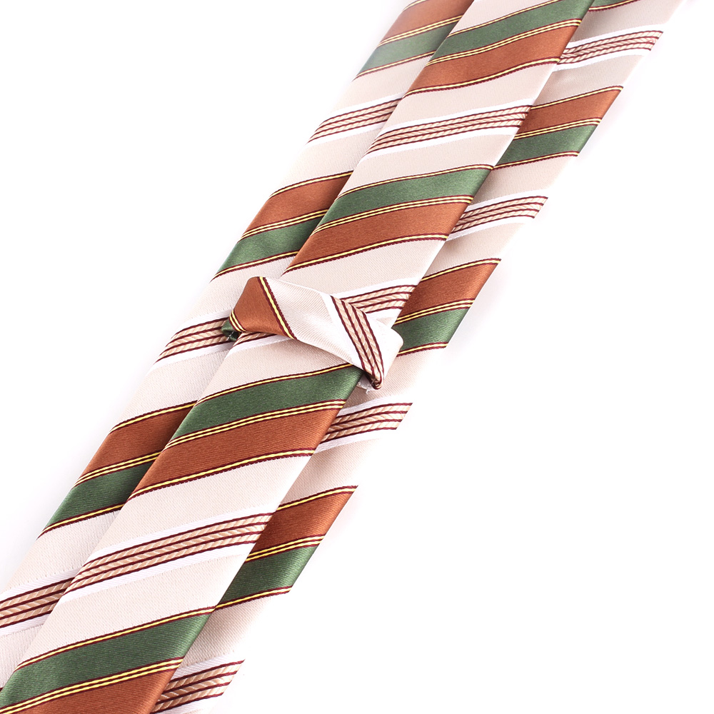 Classic Stripe Ties For Men Women Brown Color Neck Tie For Party Business Paisley Suit Neckties Wedding Neck Tie For Groom