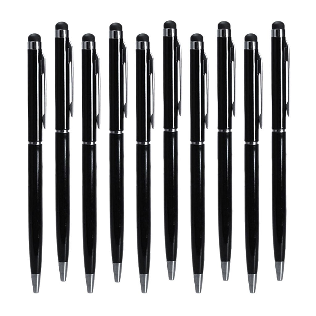 10 pièces stylet stylet tactile pour écrans tactiles capacitifs téléphone tablette noir
