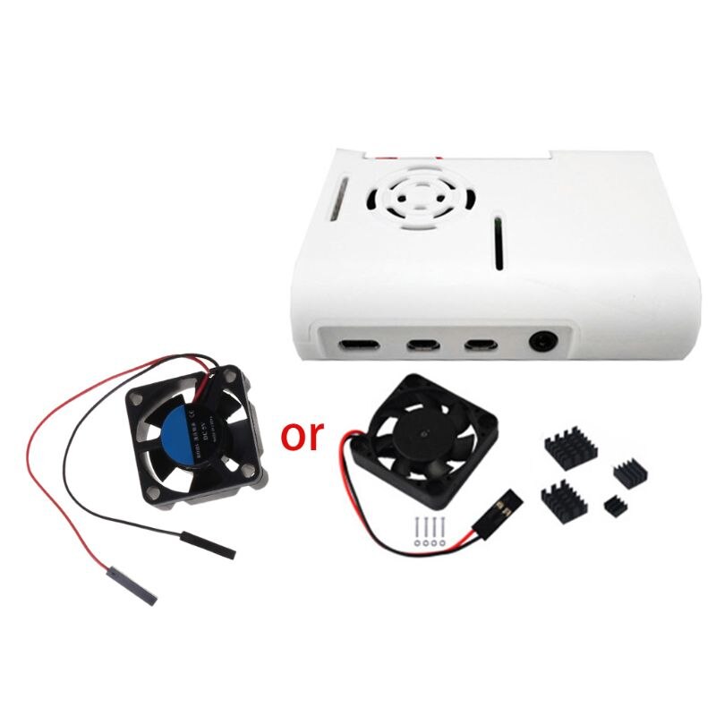 ABS Plastic Case Enclosure with Cooling Fan Heatsinks for Raspberry Pi 4 Model B