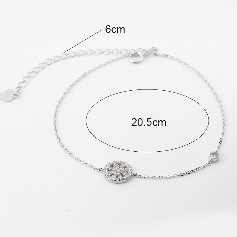 Ankler 925 sølv kvinder armbånd til ben dejlige kæde med lille zirkon strand barfodet til piger smykker