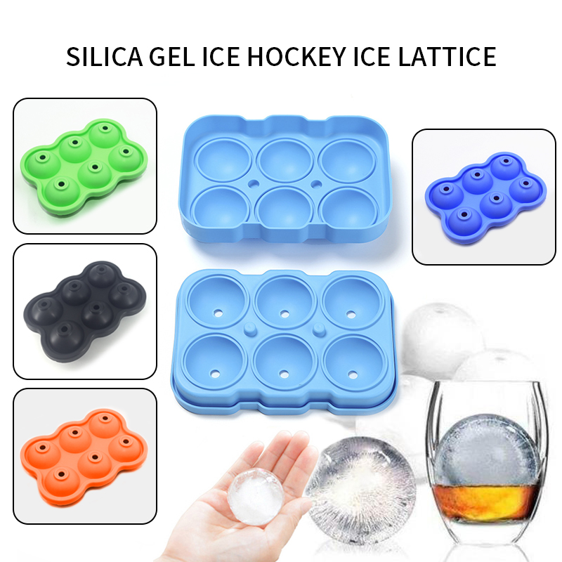 6 cellules grande sphère glace Cube plateau whisky vin Cocktail fête Bar accessoires grand fabricant de glaçons Silicone moule