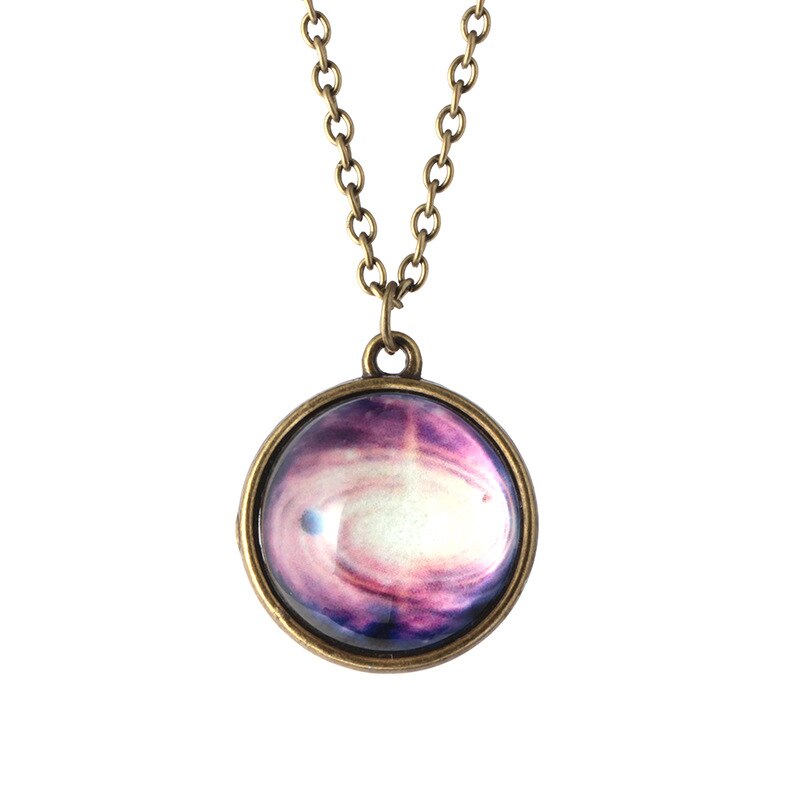 Galaxia luminosa hecha a mano bola de cristal tiempo gema colgante collar resplandor] ing universo fantasía cielo estrellado collar joyería amantes