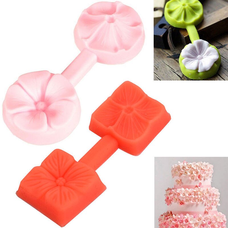 Outils en Silicone pour gâteau Fondant Rose 3D, STOCK américain, mignon, fleur, chocolat, Sugarcraft, moule, coupeur