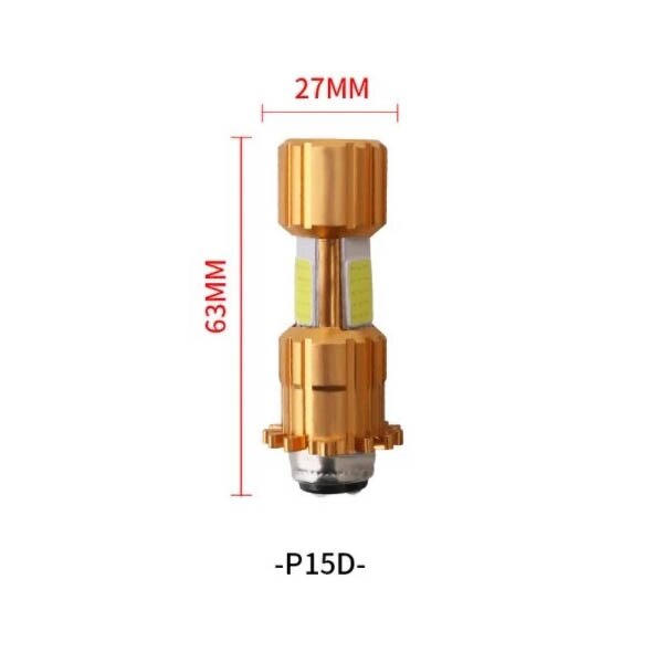 H4/P15D/BA20D 18W Led 3 Cob Motorfiets Koplamp Lamp 2000LM 6000K Hi/Lo Beam licht: P15D