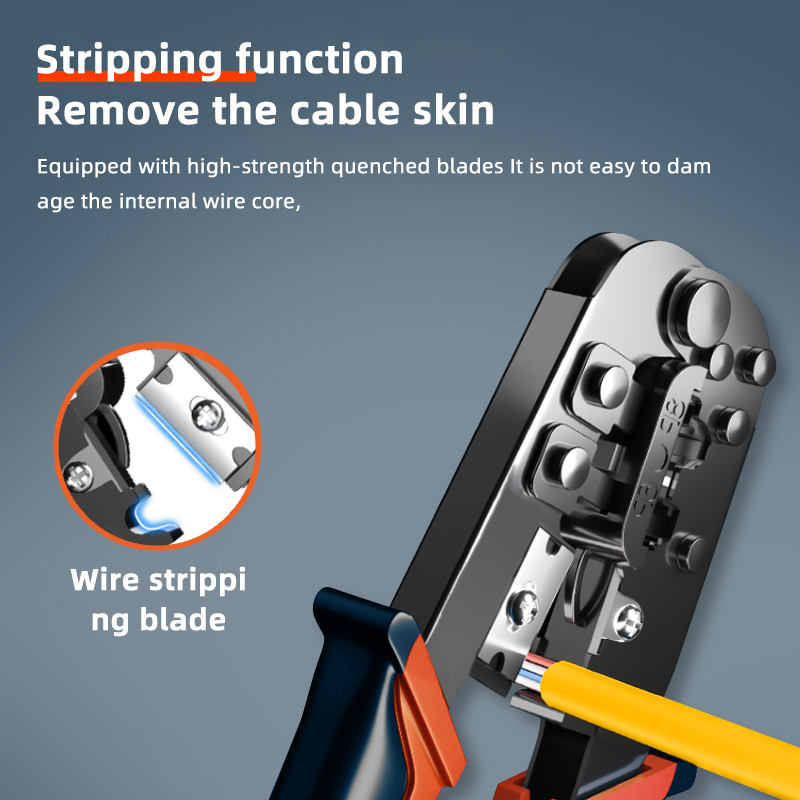 RJ45 Crimping Tool Ethernet Modular Connectors Crimper，6P/RJ11/RJ12，8P/RJ45 Crimp，Cut and Strip，For Cat5 Cat5e Cat6 Connectors