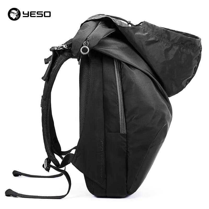 YESO-mochila para ordenador portátil para hombre, morral de viaje de gran capacidad, Irregular, a la , resistente al agua, Oxford, 15,6 pulgadas: Gray With Hat