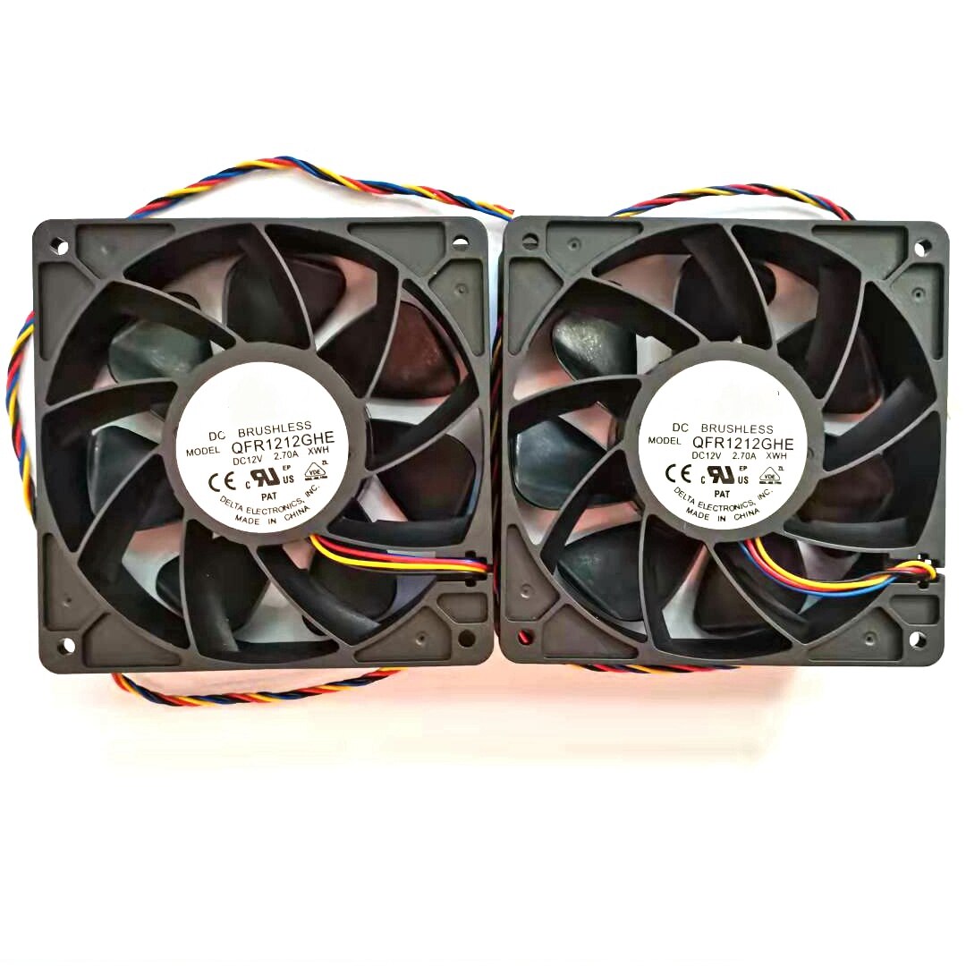 Qfr 1212 ghe pwm 6000 rpm 120*120*38mm 4 wire 12v 2.7a for  s15 s9 l3 + t9 + d5 z9 mini  s11 m3 e9 + e10 a8 + a9 841 for bitcoin miner