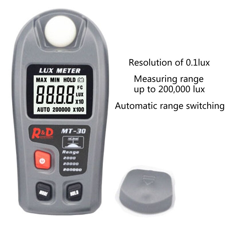Lux meter 0~200,000lux Range Light Meter Illuminometer lux/fc Photometer Tester Y4QC