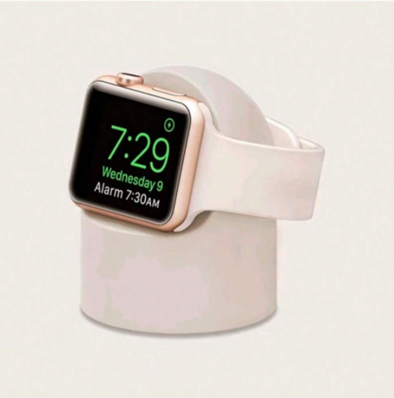 Support de chargeur pour Apple Watch, iWatch Ultra/8/SE2/7/6/SE/4/3 49mm/45mm/44mm/42mm/41mm/40mm/38mm, table de nuit en Silicone Durable: Kaki