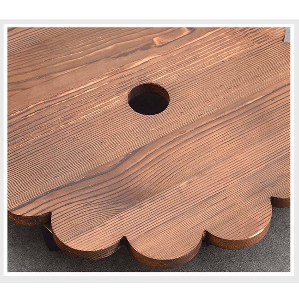 Flower Pot Cart Solid Wood Planter Trolley Flower Pot Stand Wooden 360° Swivel Castors Movable With Wheels Mobile Plant Stand