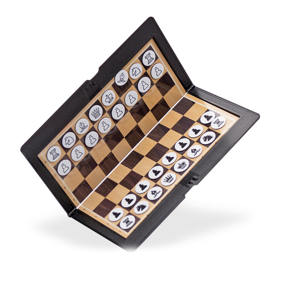 Foldable Chess Checkers Clipboard Magnetic Chess Backgammon Board Portable Classic Educational International Draughts Toy