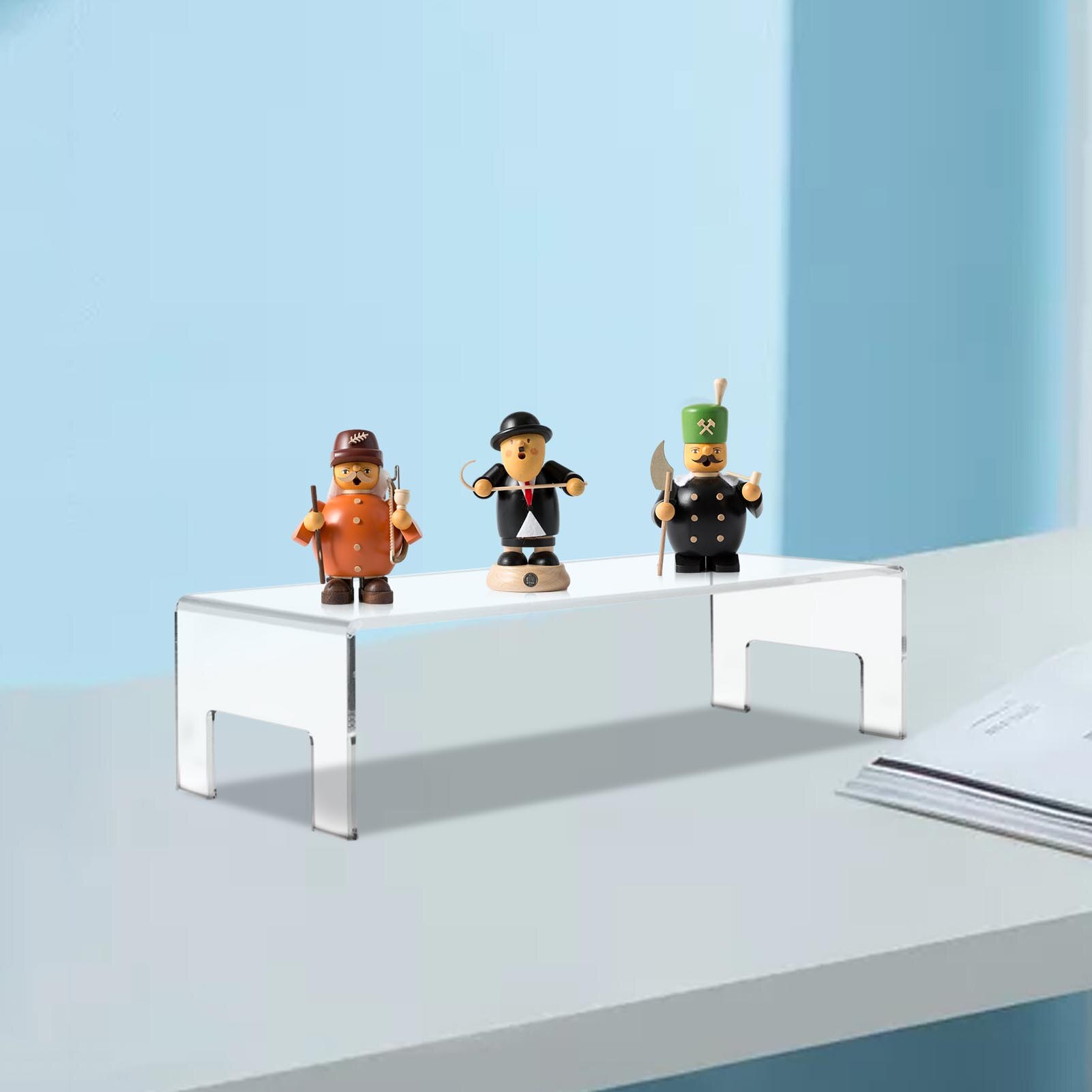Acrylic Display Risers Acrylic Display Stand Anti-Corrosion Clear Showcase Display Shelf for Figure Collection