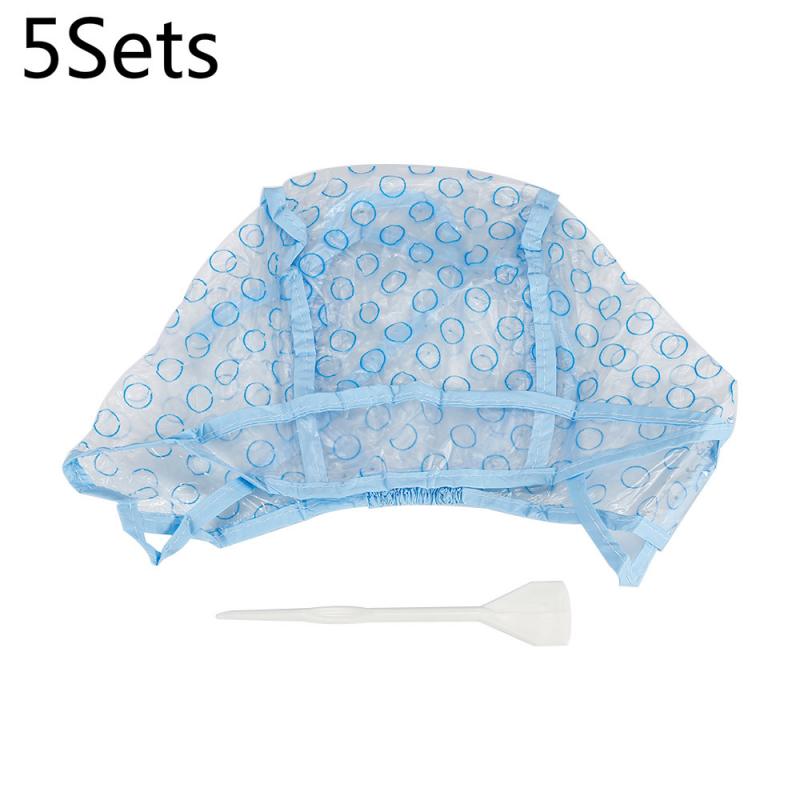 5 Juegos de gorro desechable para recoger y teñir el cabello, gorro de tinte de seguridad para salón de belleza, juego de herramientas de peinado, herramienta para colorear y peluquería: 5Sets