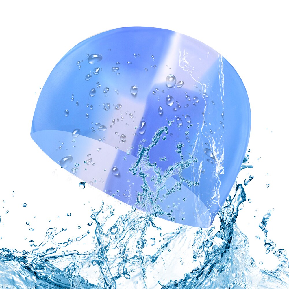 Women Men Swimming Cap Waterproof Fabric Protect Ears Long Hair Sports Siwm Pool Swimming Hat Swimming Accessories: plum