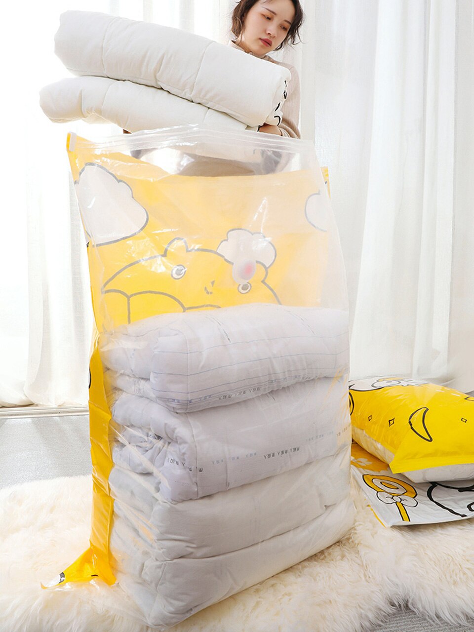 Household Large Vacuum Compression Bags Cabinets Clothes Packing Bags Sorting Bags Moving Quilt Storage Bags