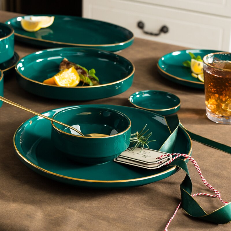 FANCITY Home plate, ceramic dish, plate, personality fish plate