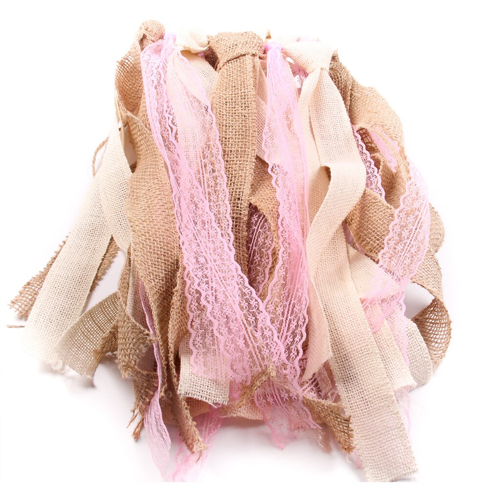 Guirlande de pampilles en dentelle de Jute de 159cm, bannière rustique pour baptême, mariage, anniversaire, fournitures de décoration suspendues