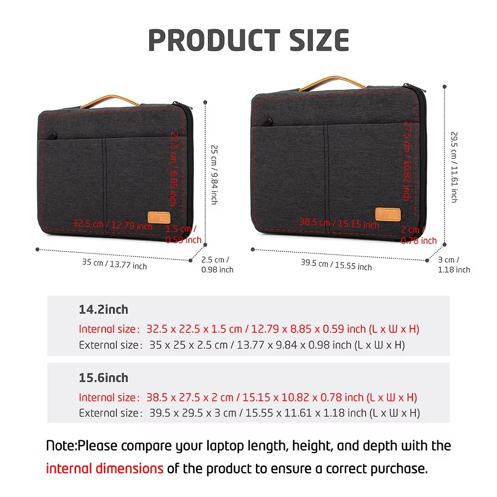 Computertas Laptoptas 14 15,6 inch notebooktas voor schokbestendige computeraktentas voor zakenreizen Laptoptas