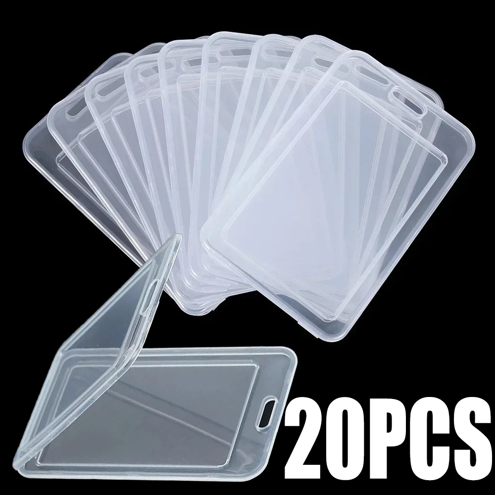 3-30 st vattentäta transparenta kortfodral styv plast busskortshållare företag kreditkort bank id-kortsfodral skyddar: Rosa