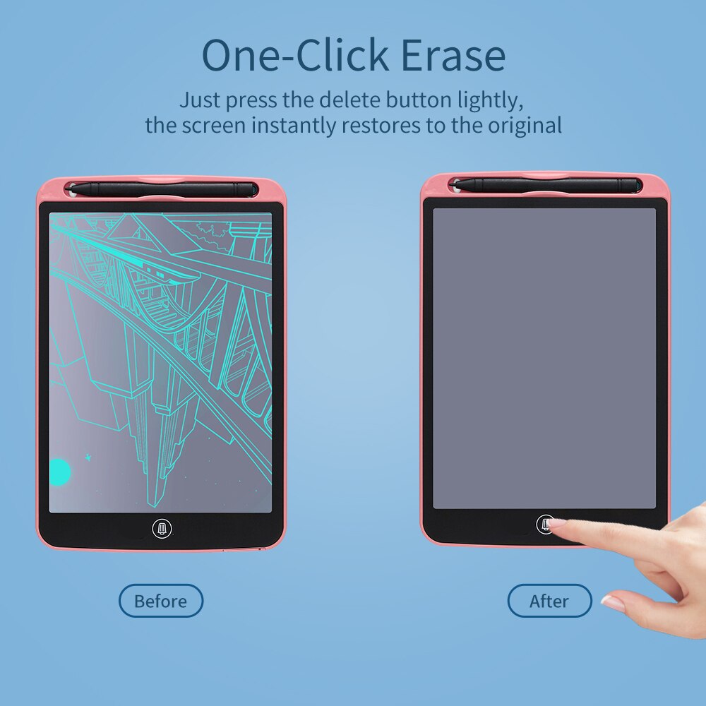 10.5 Inch LCD Writing Tablet Electronic Digital Drawing Board Erasable Writing Pad Color Screen One-Click Erase with Lock Button