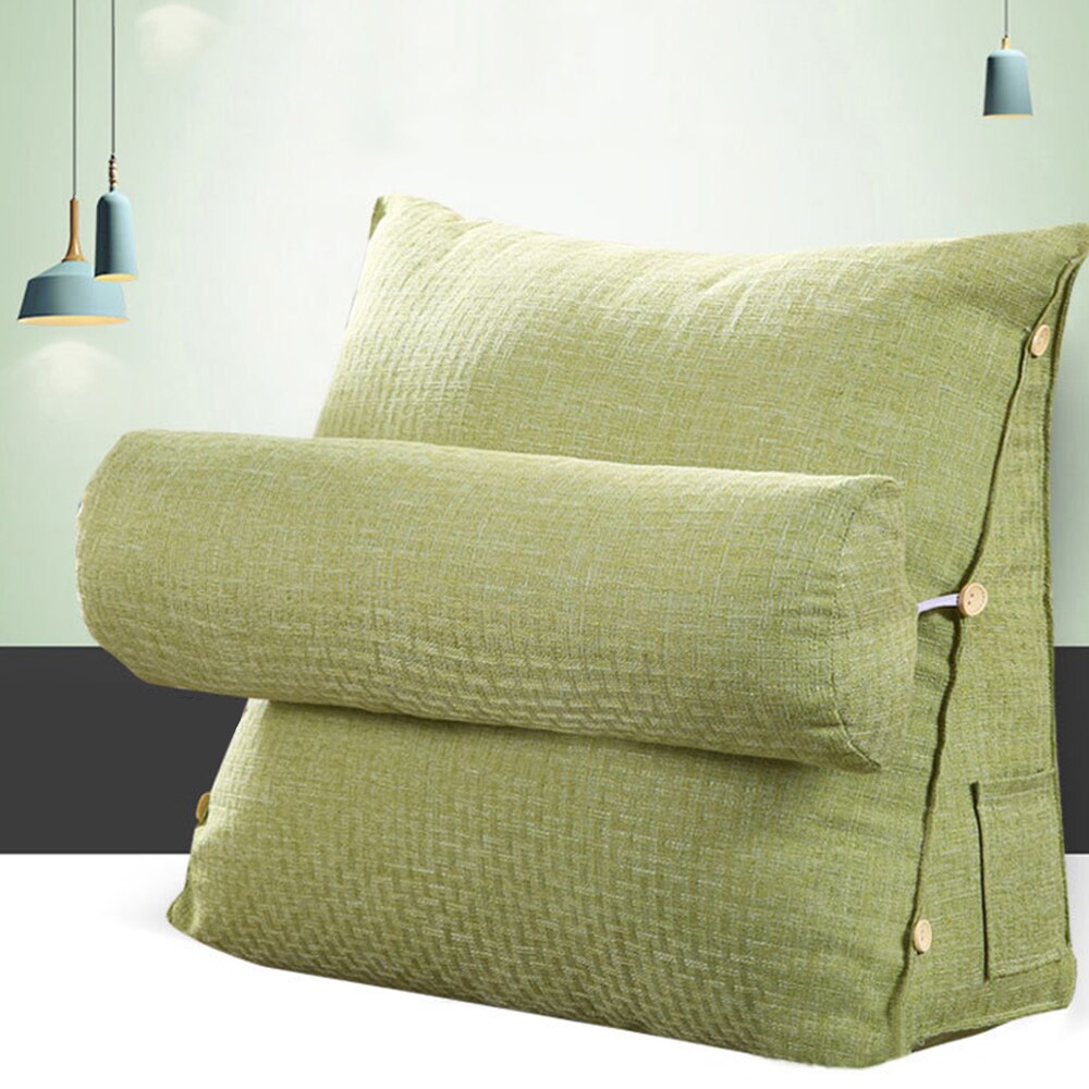 Cotton Linen Triangular Backrest Cushion For Sofa Cushions For Bed Rest Pillow Back 45*48*20cm