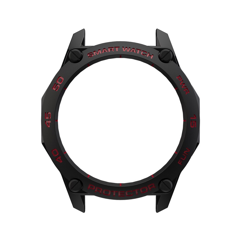 Funda de reloj TPU suave para Huawei Watch GT2 Carcasa protectora completa para Huawei Smart Watch Bezel: Black Red