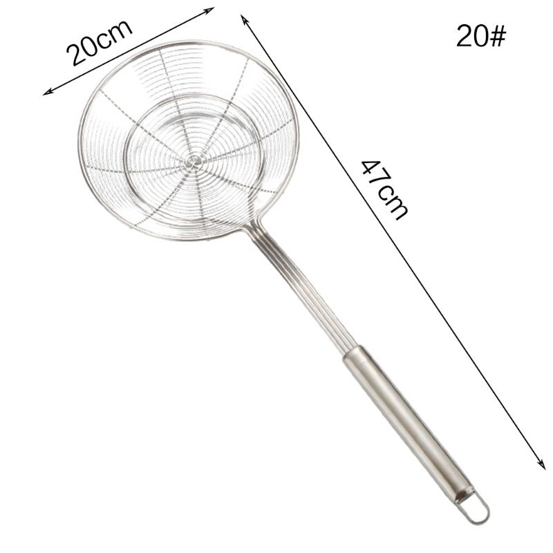 Spider Strainer Stainless Steel Skimmer Ladle Food Frying Spoon With Long Handle For Home Kitchen Fried Kitchen Restaurant JUN06