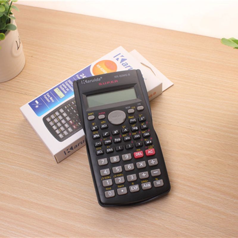 Calculadora de ingeniería científica escolar multifuncional portátil, suministros de herramientas de cálculo para examen estacionario para estudiantes